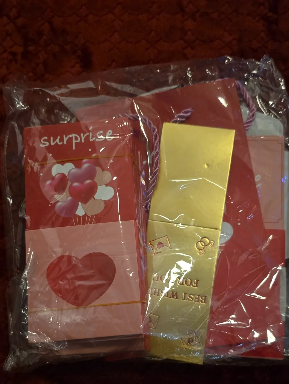 Surprise Heart Gift Bags - Pink and Red Party Favor Set